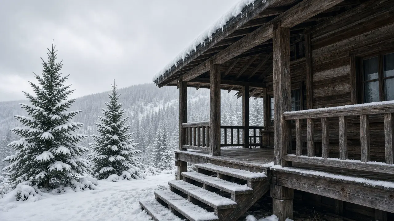Karlı veranda